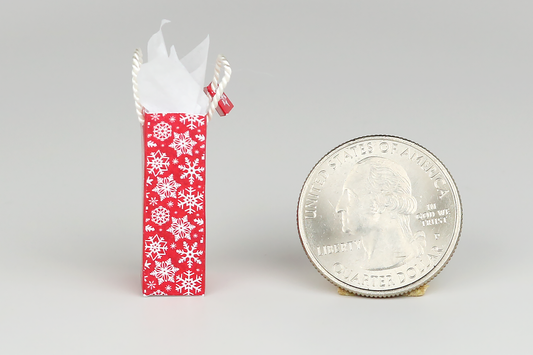 Falling Snow Wine Bottle Gift Bag