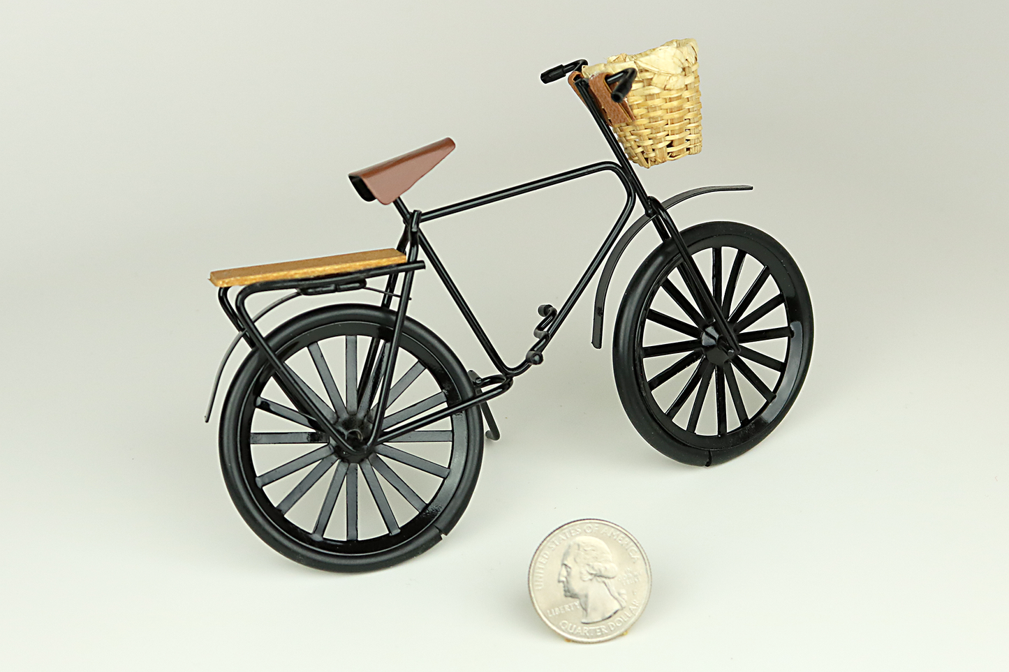 Black Bicycle with Wicker Basket