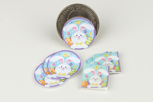 Easter Bunny Paper Plates & Napkins Set
