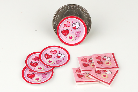 Valentine's Day Paper Plates & Napkins Set