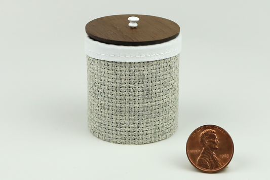 Clothes Hamper with Wooden Lid in Smoke Gray