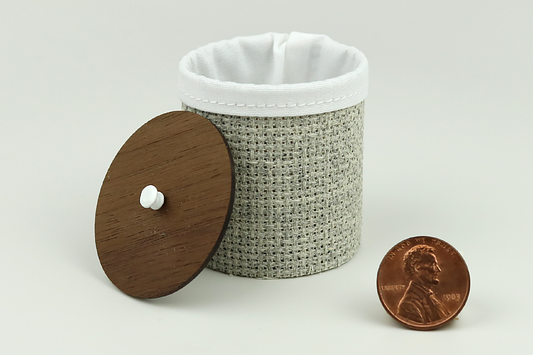 Clothes Hamper with Wooden Lid in Smoke Gray