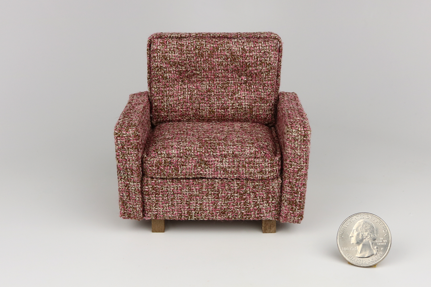 Mid-Century Modern Armchair in "Cozy Crimson"