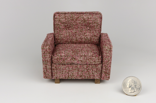 Mid-Century Modern Armchair in "Cozy Crimson"