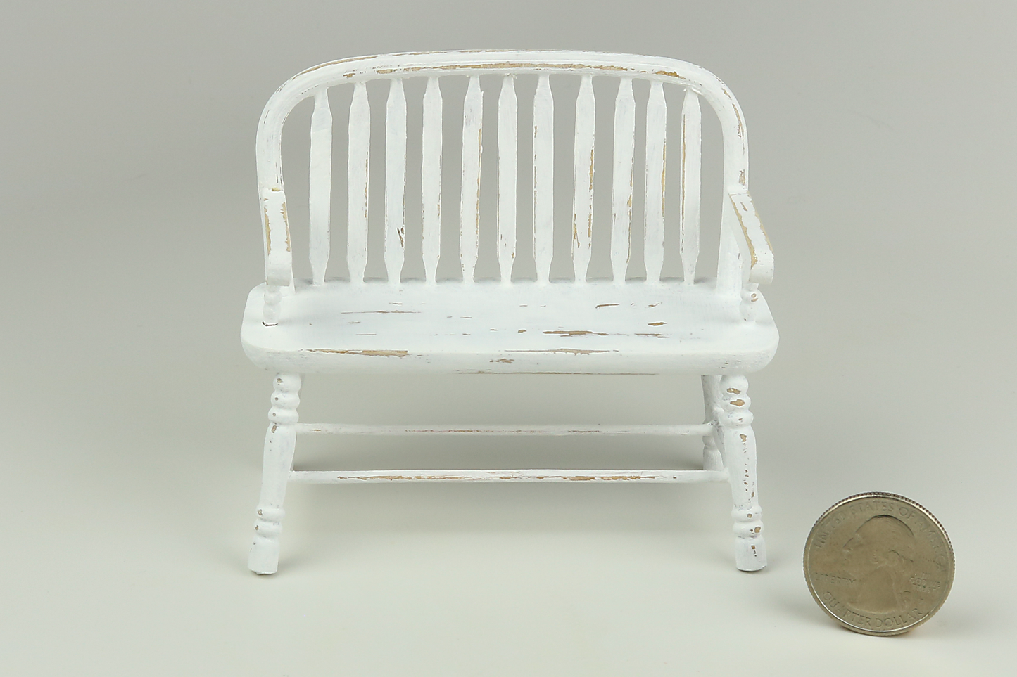 Rustic White Bench