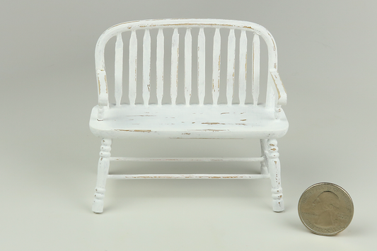 Rustic White Bench