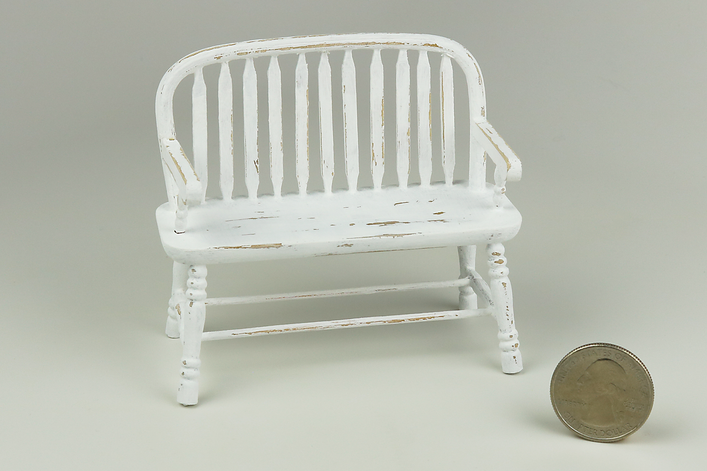 Rustic White Bench
