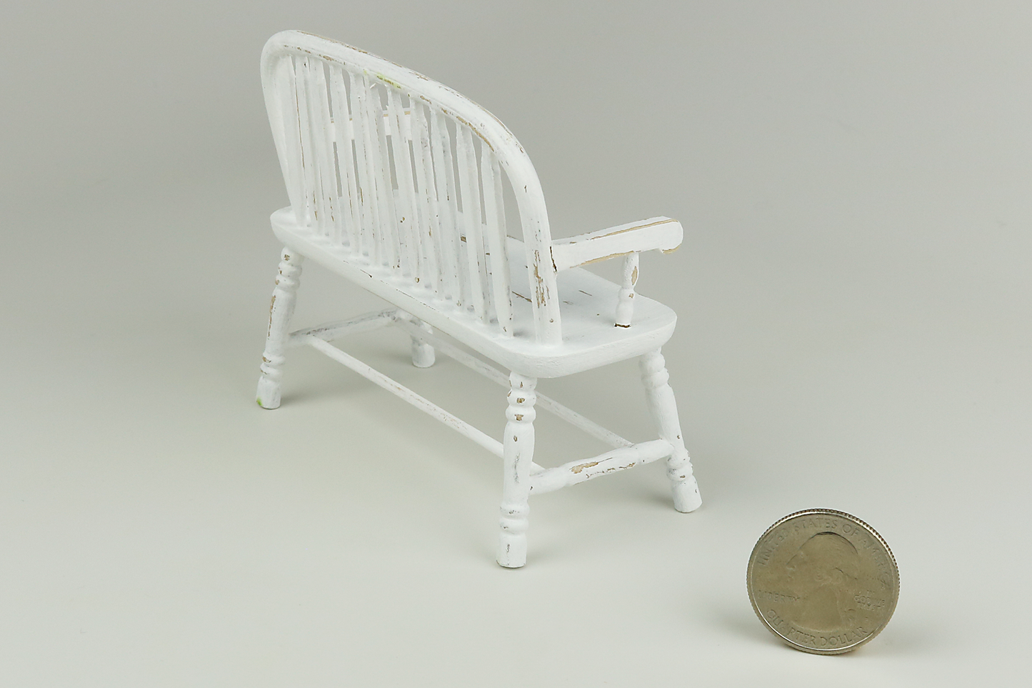Rustic White Bench