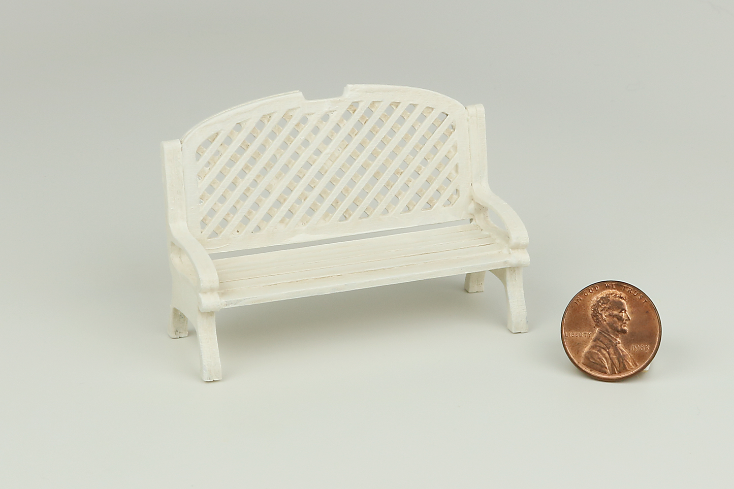 White Garden Bench (Half Scale)