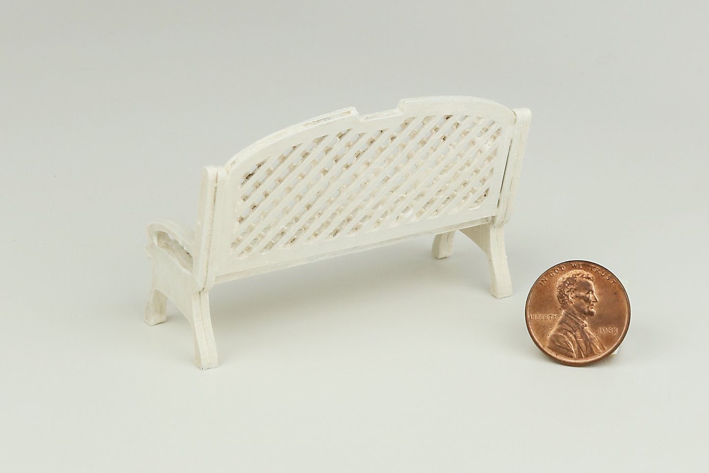 White Garden Bench (Half Scale)