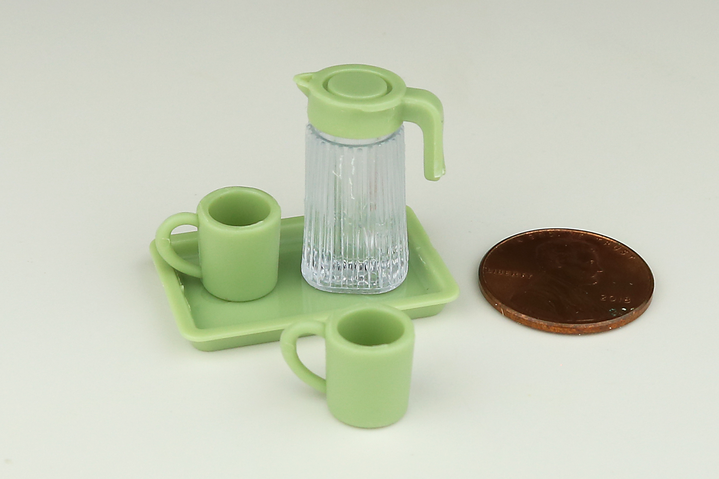 Water Pitcher with Cups and Serving Tray