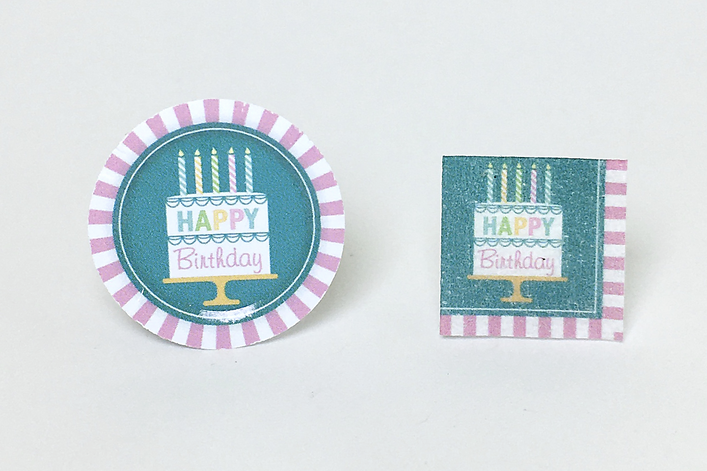 Happy Birthday Cake Paper Plates & Napkins Set