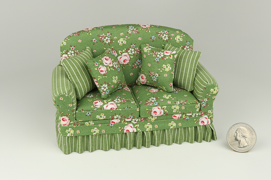 Pink Roses & Green Gardens Shabby Chic Loveseat