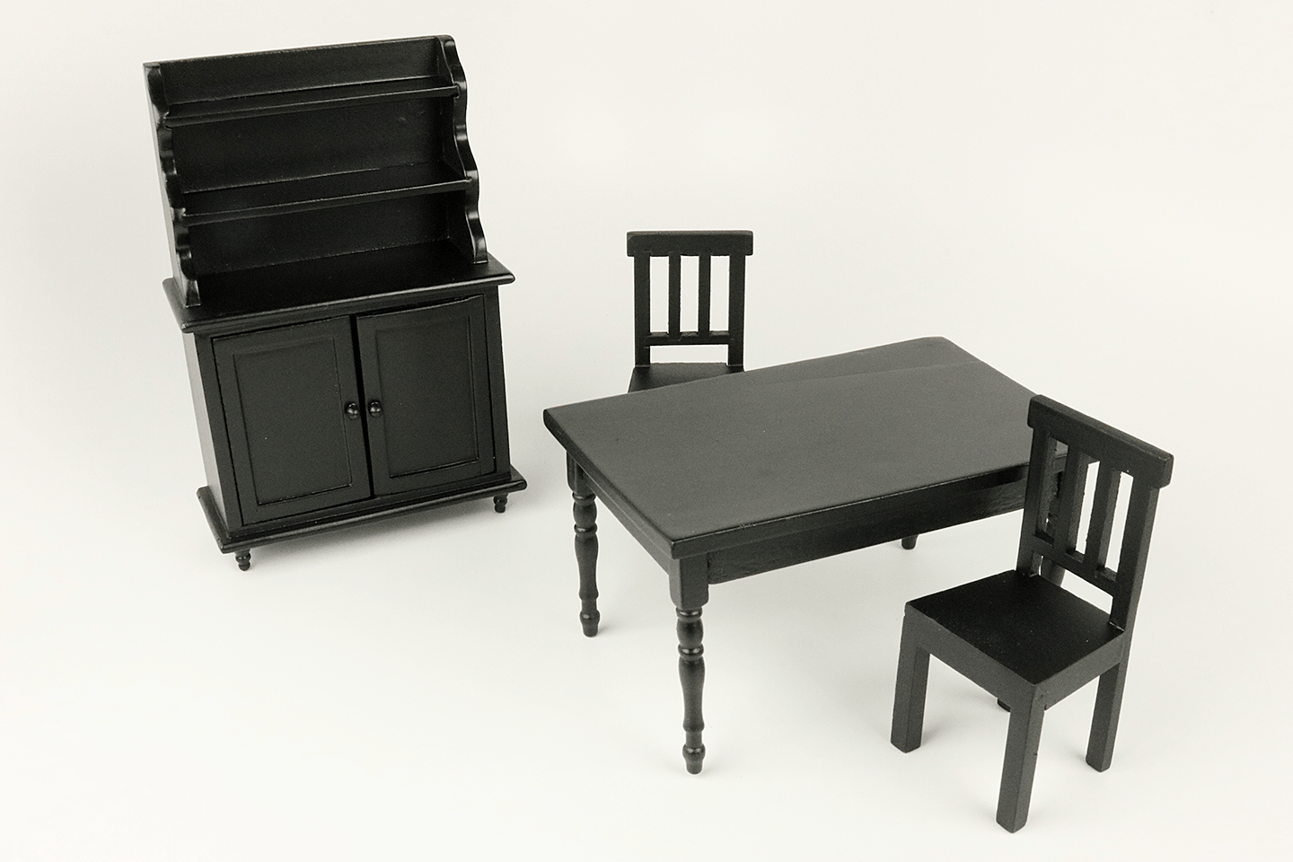 Modern Black Table and Chairs Set