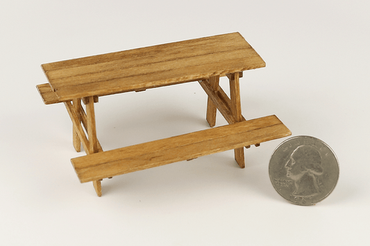 Weathered Wood Picnic Table (Half Scale)
