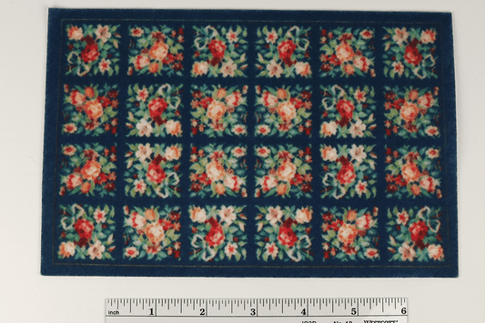Printed Floral Squares Rug