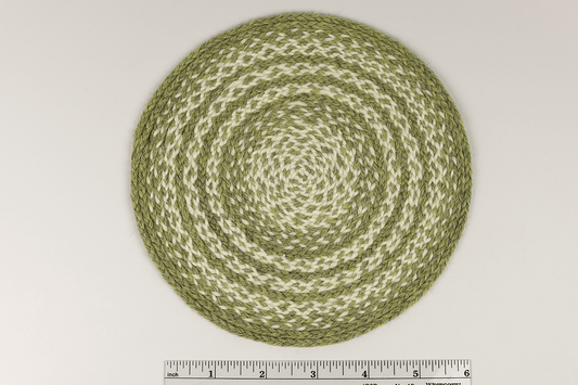 Sage and Cream Braided Round Rug