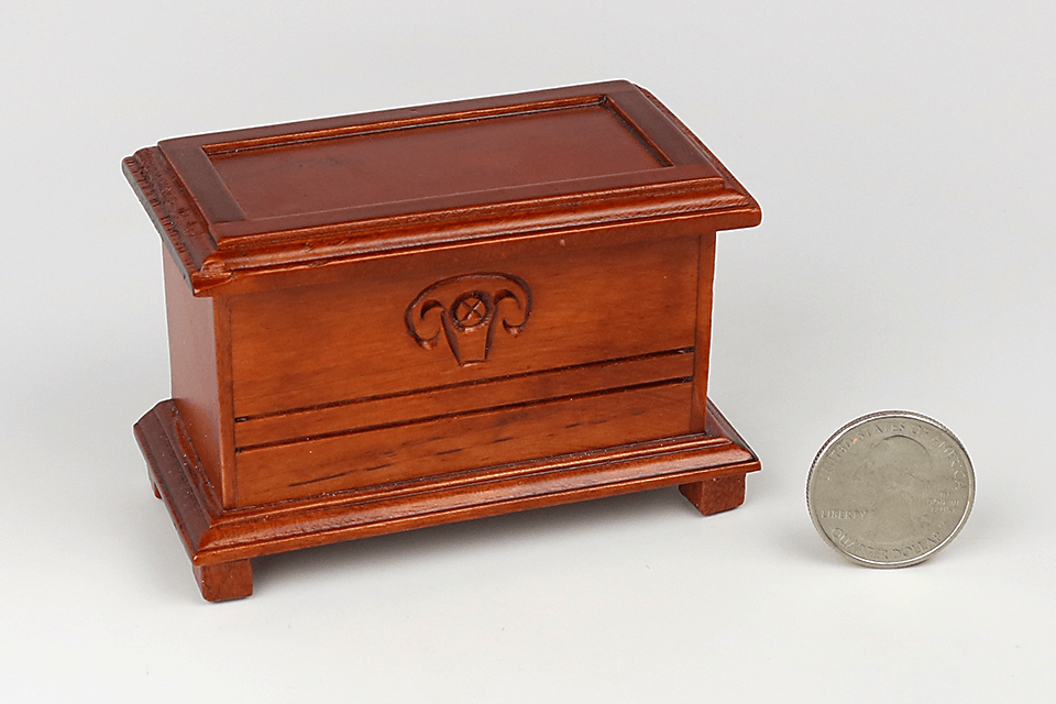 Wooden Chest with Papered Interior