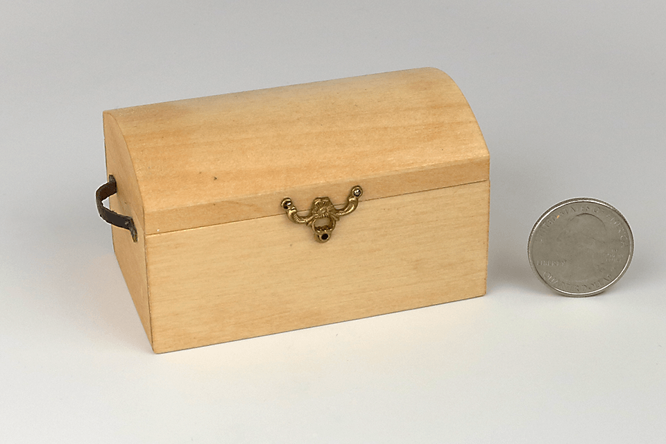 Wood Chest with Interior Shelf