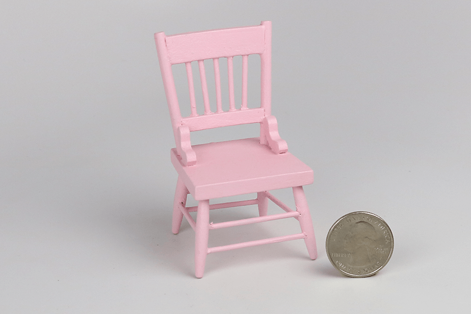 Painted Wooden Child's Chair in Pink
