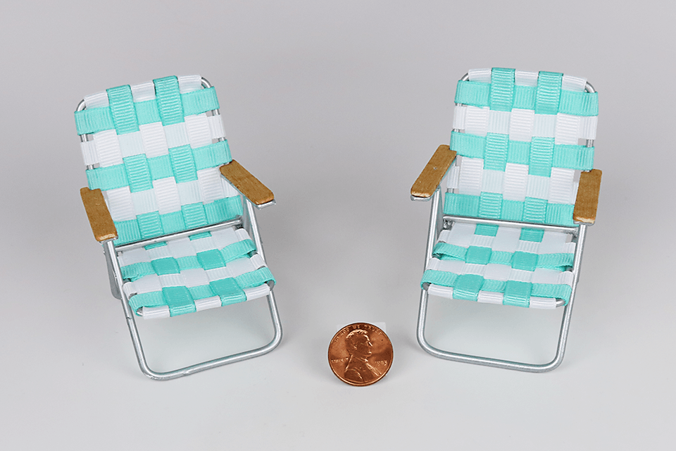 Woven Beach Chair in Cyan