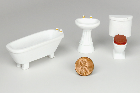 White 3-Piece Bathroom Set (Half Scale)