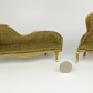 Gold Chaise Lounge and Chair