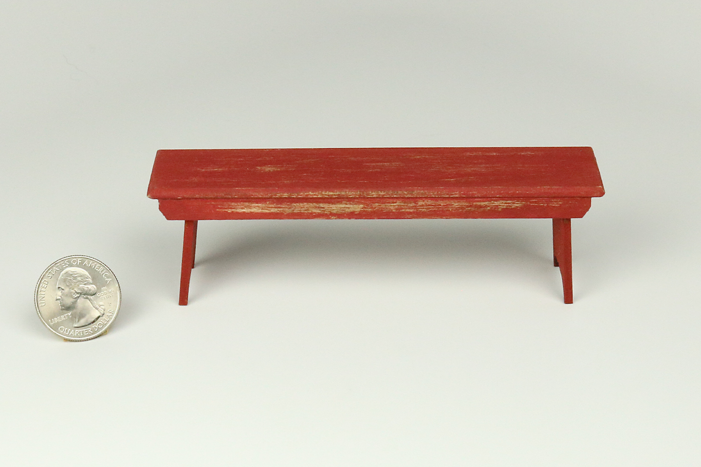 Rustic Wood Bench in Red