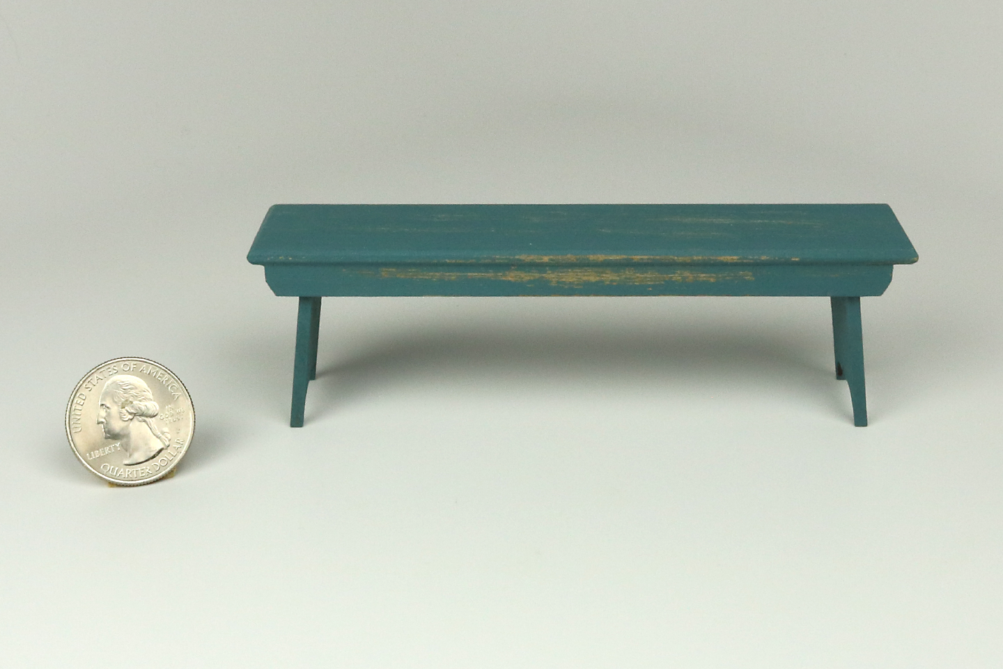 Rustic Wood Bench in Blue