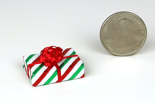 Candy Stripe Wrapped Christmas Gift
