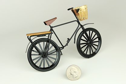 Black Bicycle with Wicker Basket
