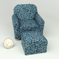 Stratus Armchair with Ottoman in Navy
