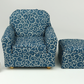 Stratus Armchair with Ottoman in Navy