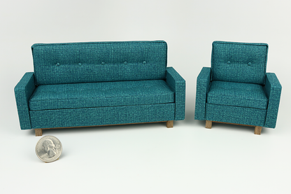 Mid-Century Modern Living Room in "Lagoon"