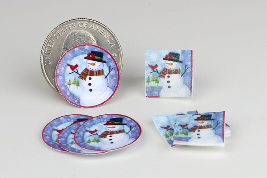 Snowy Friends Paper Plates & Napkins Set