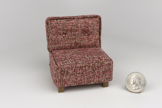 Mid-Century Modern Side Chair in "Cozy Crimson"