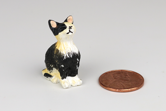Sitting Calico Cat with Eyes Closed