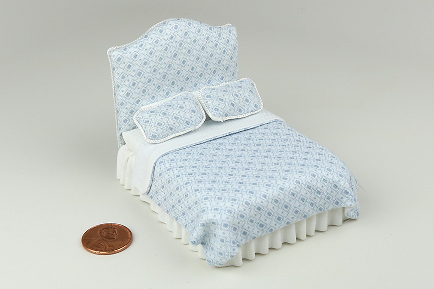 Sugar Squares Bed in Blue (Half Scale)