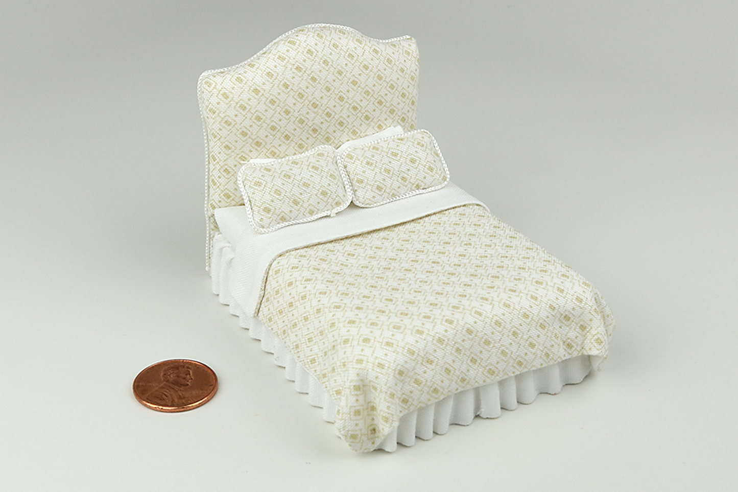 Sugar Squares Bed in White (Half Scale)