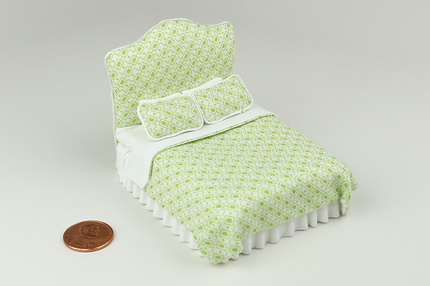 Sugar Squares Bed in Green (Half Scale)