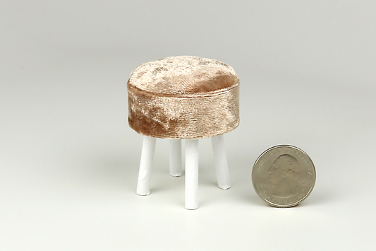 Velvet Vanity Seat in Champagne