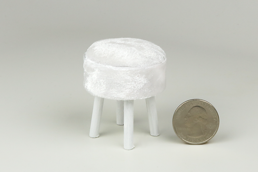 Velvet Vanity Seat in White