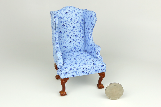 Wing Chair in Bluebells Print