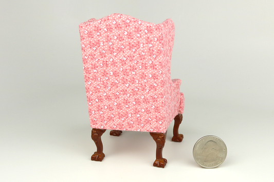 Wing Chair in Pink Spring Tulips Print