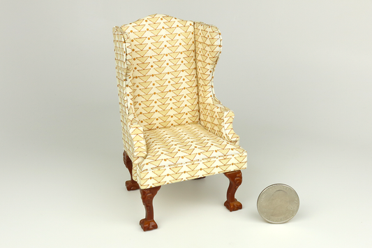 Wing Chair in Modern Geometric Print