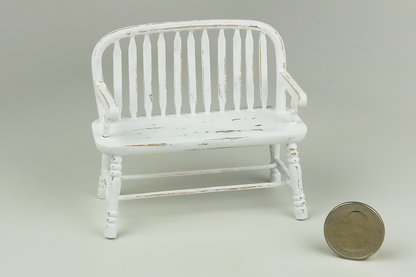 Rustic White Bench