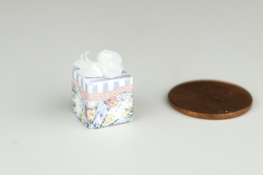 Tissue Box - Purple Floral Stripe