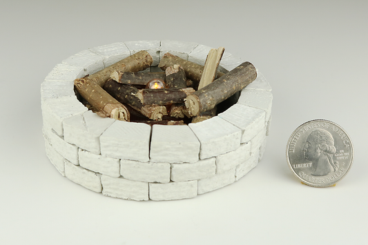 Stone Fire Pit with Light-Up Flame