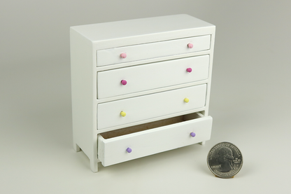White Dresser with Rainbow Handles