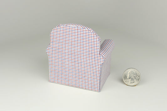 Red & Blue Windowpane Check Armchair